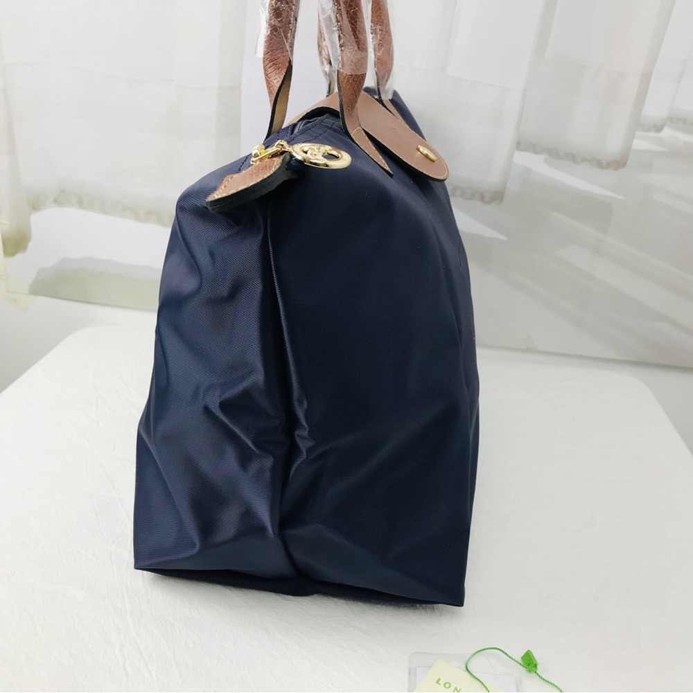 NWT Longchamp Le Pliage Original Large Shoulder Nylon Bag Tote Navy Blue - Picture 9 of 11